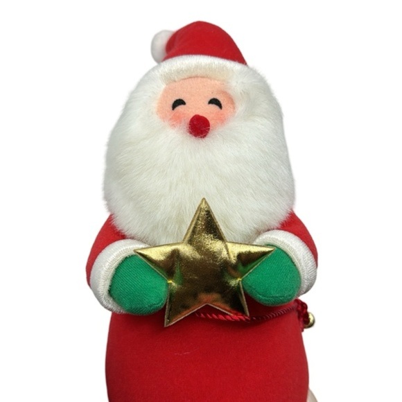 Charming 1990s‎ Plush Santa Claus Tree Topper – Perfect Holiday Nostalgia! - Picture 2 of 6